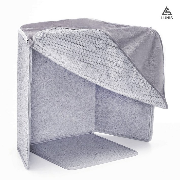 히팅패드 파티션 4면 무릎담요 전기 히터 난로 사무실 발난로 온열기 LUNIS, 4면 발열  라이트 그레이