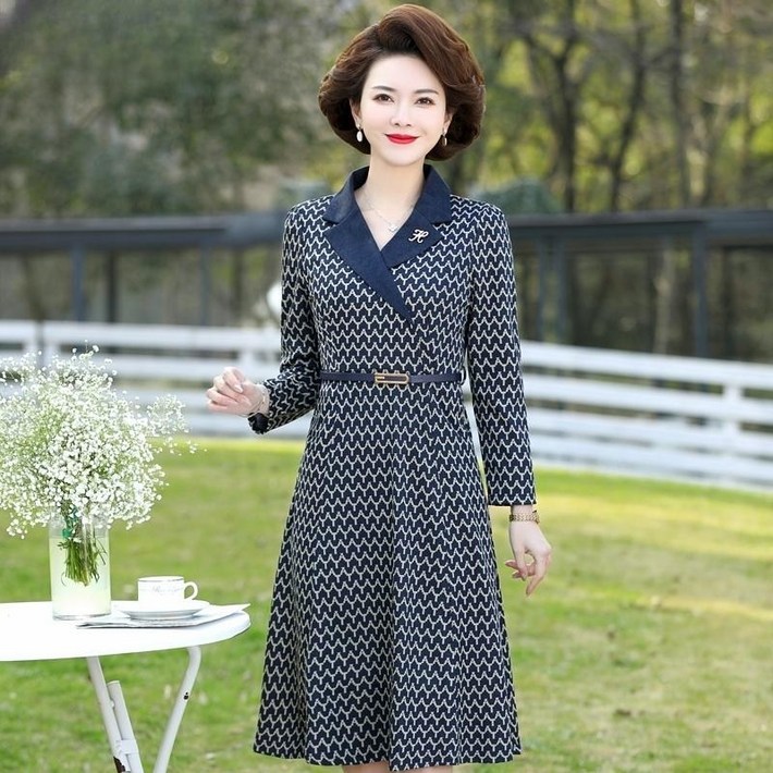 엄마원피스 벨트 상견례옷차림 봄 하객룩 중년여성옷