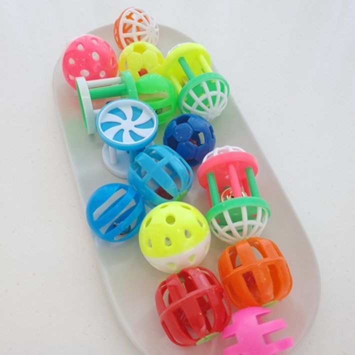 앵파크 앵무새 장난감 딸랑이 공  장구 총15개 세트 새용품 새장 놀이 고양이