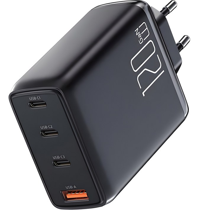 맥도도 GaN PD3.0 PPS 120W 초고속 4포트 멀티 충전기 TR257AKR, 블랙, 1개