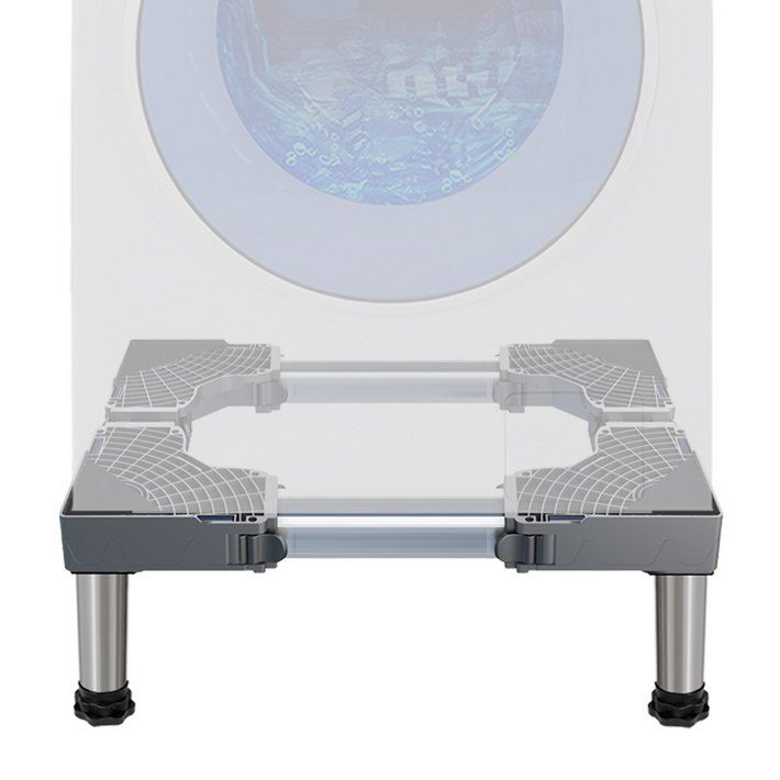 더블 프레임 세탁기 받침대 20cm 4발 높이조절 드럼 통돌이 건조기 소음차단, 1개, NZDUOB20cm4GRAY