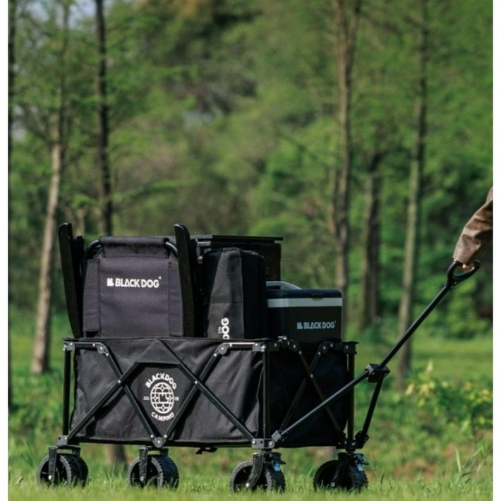 Blackdog 캠핑 카트 야외 캠핑 트롤리 웨건 스톨 테이블 접이식 캠핑카트 다용도 폴딩 광폭타이어
