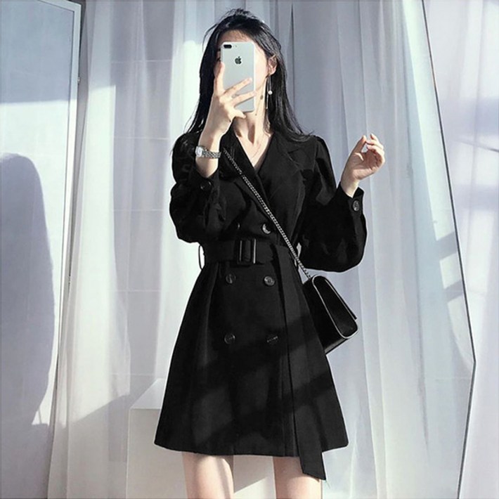 라라홀리 트렌치 브이넥 허리벨트 미니 원피스 라라홀리 트렌치 브이넥 허리벨트 미니 원피스