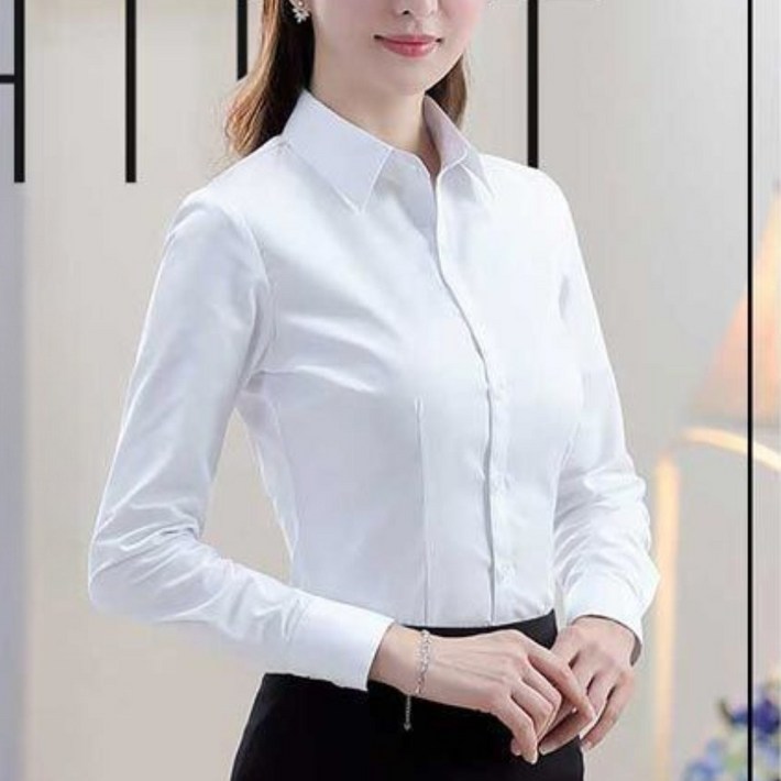 에쉬울프 여성 남방 블라우스 긴팔셔츠 슬림핏 면접 유니폼 에쉬울프 여성 남방 블라우스 긴팔셔츠 슬림핏 면접 유니폼