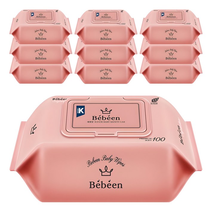 베베앙 시그니처 영유아물티슈 캡형, 50g, 100매, 10개