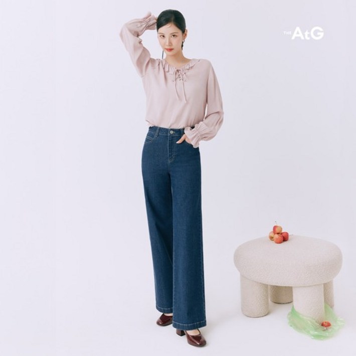 앱10 더엣지 25SS 시그니처 와이드 데님팬츠 2종