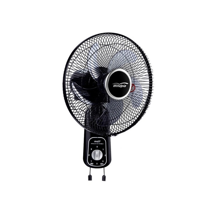 Windpia 공간활용 5엽 33cm 가정용 업소용 벽걸이선풍기 블랙벽선풍기