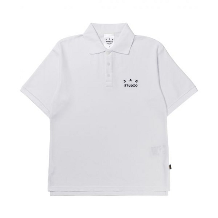 IAB Studio 아이앱 스튜디오 피케 티셔츠 화이트 네이비
