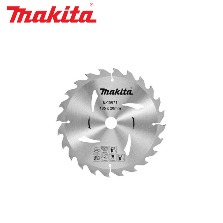 마끼다 원형톱날 E15671 7인치 나무 목재용 185x20x24Tx1.6