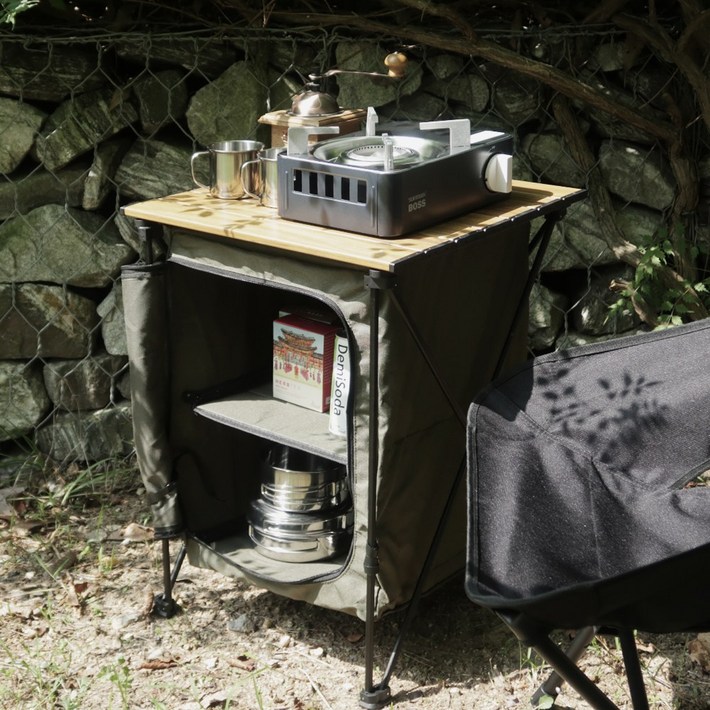 바론 캠핑 쉘프 선반 접이식 캐비닛 정리 수납장