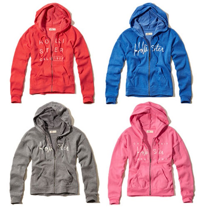 홀리스터 여자 루즈핏 케쥬얼 모자 후드집업5종칼라