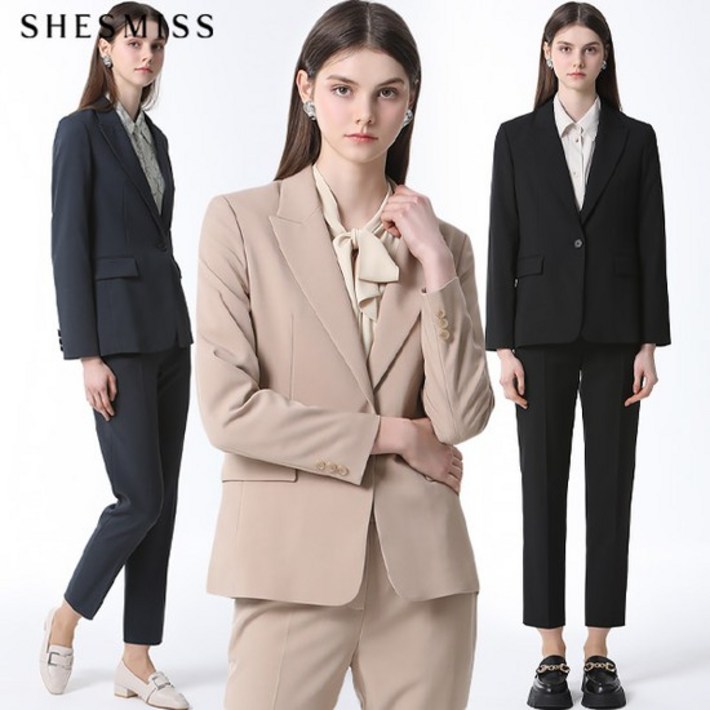 쉬즈미스 쉬즈미스(SHESMISS)  솔리드 싱글 셋업 재킷 (택가격: 268000원)