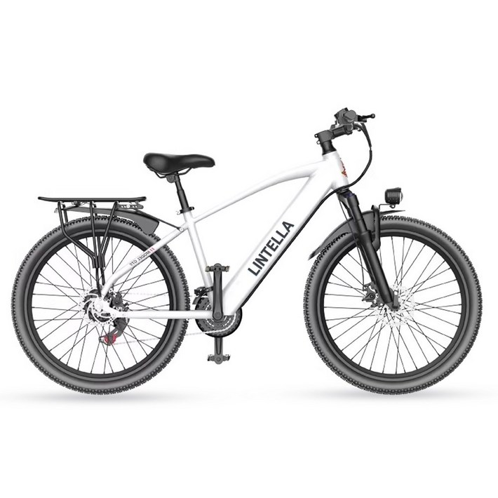린텔라 전기자전거 파스 배달 고출력 26인치 21단 400W PAS 로드 전동 자전거, GT3 화이트 스포크휠, 스틸