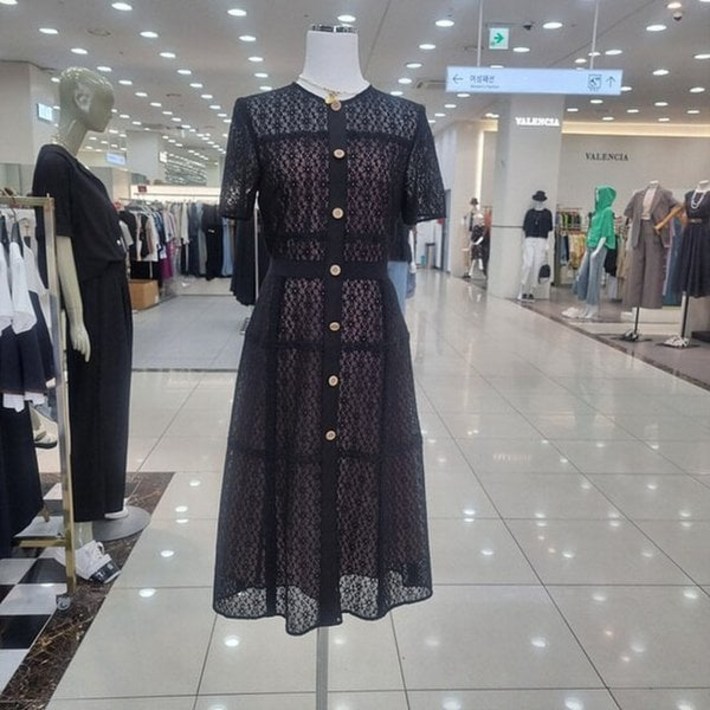 시슬리 레이스 패널 원피스 SAOPC6431 블랙 188280