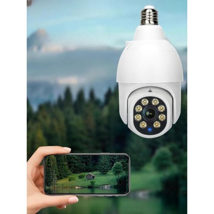 전구형 무선 CCTV 조명 겸용 WIFI연결 360도 회전 감시카메라