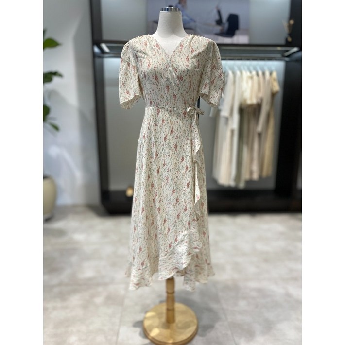 백화점 정품 ZOOC 원피스 시흥점 플라워 프린팅 랩 스타일 롱 V233PSE904