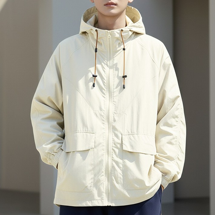 루크 빅사이즈 남녀공용 오버핏 스트링 바람막이 남성 여성 점퍼 잠바 남자 러닝 윈드 자켓