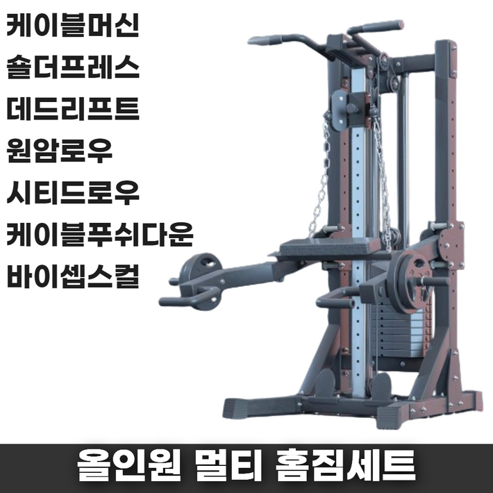 PAKAL 가정용 홈짐 세트 실내 멀티짐 랫풀다운 케이블 머신 홈트 전신 턱걸이 운동 기구 어시스트 풀업