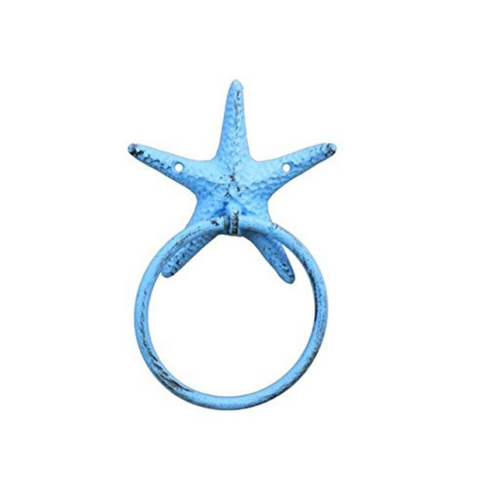 Hampton Nautical 주철 타월 홀더 17.8cm7인치 바다 거북 해변 장식 516489