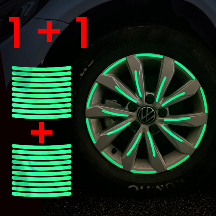 11 홀로그램 야간 휠 반사 스티커 야광 차량 오토바이 자전거 튜닝 안전 휠 반사테이프