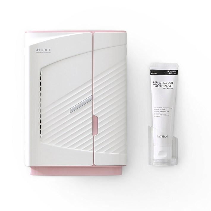 유토렉스 프라임 스마트 AI 칫솔 살균기 UVC 자동 순환 칫솔 전체 살균 히팅 건조기 UTC81UV, 핑크
