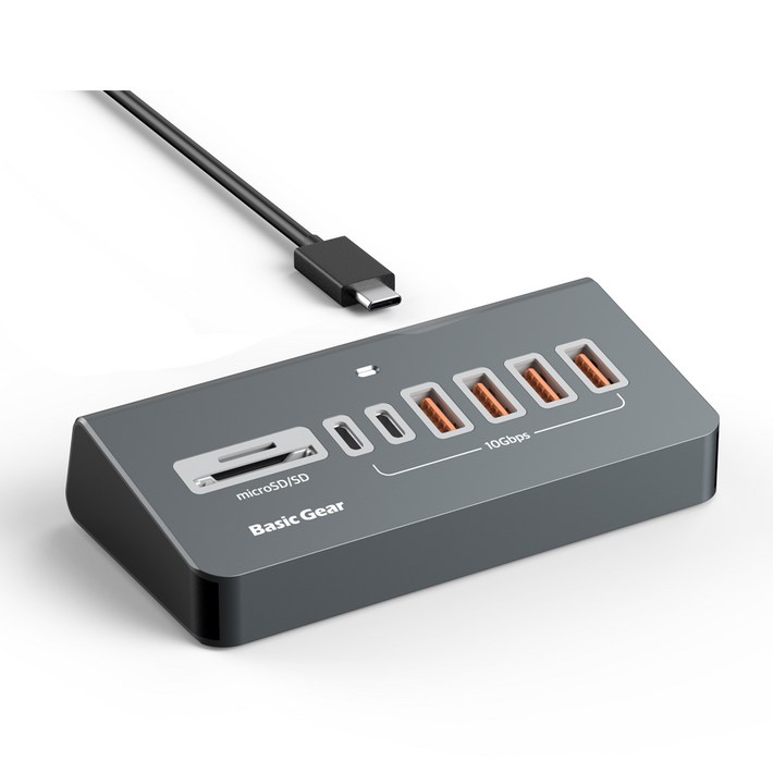 베이직기어 버티컬 8in1 C타입 10Gbps USB 멀티허브 베이직기어 버티컬 8in1 C타입 10Gbps USB 멀티허브