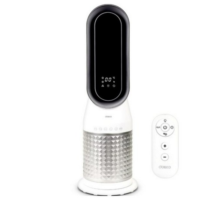 델루체 LED 날개없는 스탠드형 온풍기, DLHR550NK, 화이트