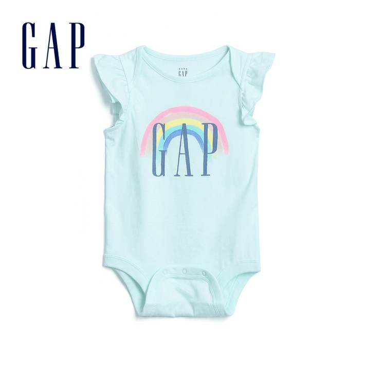 픽스키즈 GAP 베이비갭 580493 러플 무지개 로고 바디수트 블루 6M-24M 뉴코아괴정점