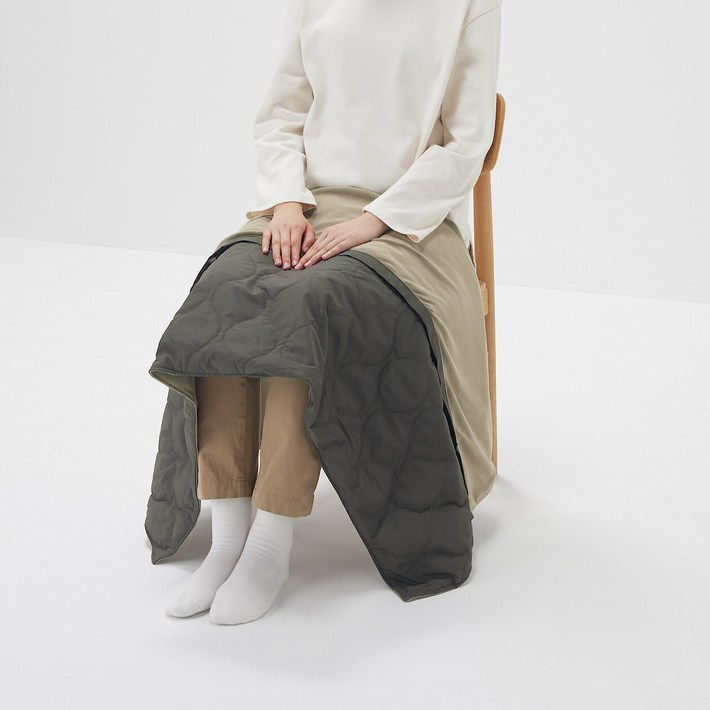 무인양품 수납이 가능한 ３WAY 담요 그린, 80x130cm