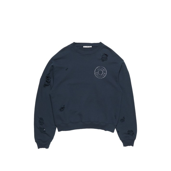 아크네 스튜디오 디스트레스드 로고 스웨트셔츠