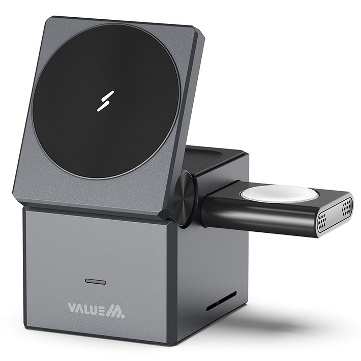 밸류엠 큐브 3in1 맥세이프 고속 무선 충전기