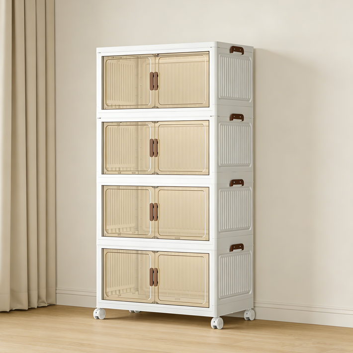 대용량 폴딩 리빙박스 원룸 이동식옷장 양문형 다용도 접이식 수납장 조립식 이불장