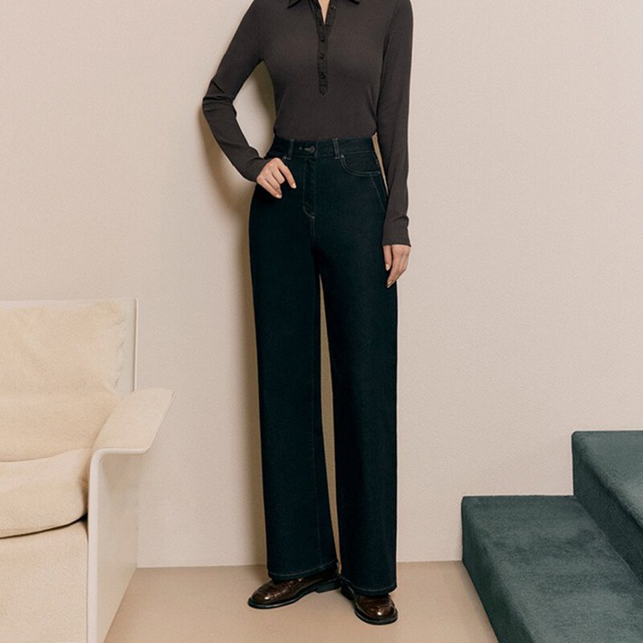 더엣지 와이드 스판 데님 팬츠 다크인디고 W6G0222342466622169329