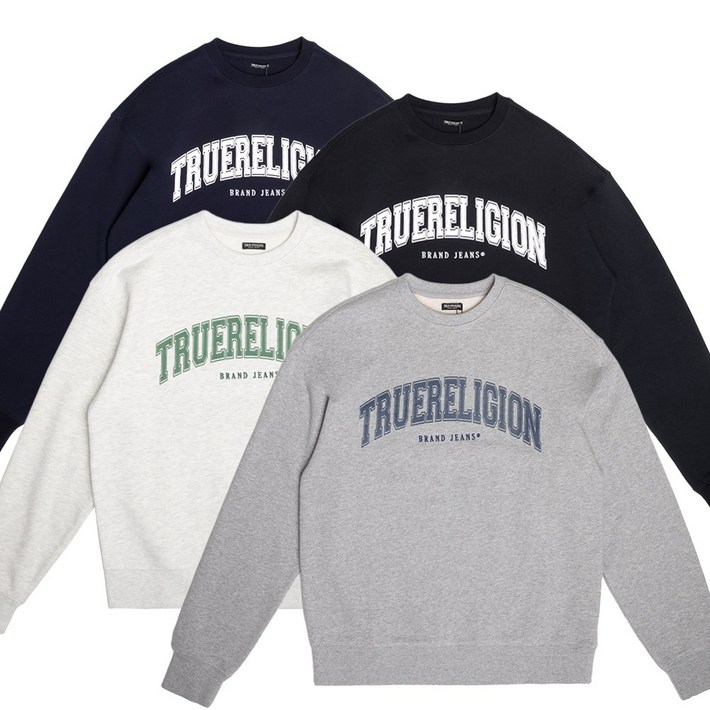 TRUE RELIGION 아치 로고 루즈핏 맨투맨 티셔츠 TRUE RELIGION 아치 로고 루즈핏 맨투맨 티셔츠