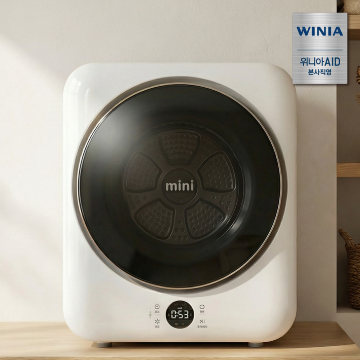 위니아 3kg 미니건조기 의류건조기 EWR03SGWA 자가설치 코튼 화이트, EWR03SGWA