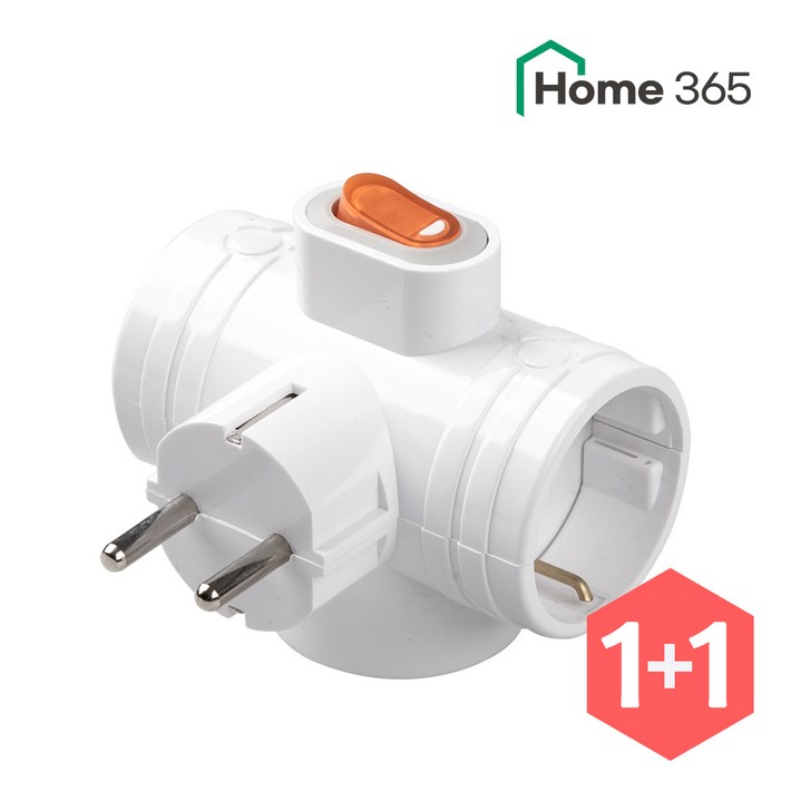 1+1 홈365 멀티탭 국산 T자형 멀티탭 3구 멀티탭 16A