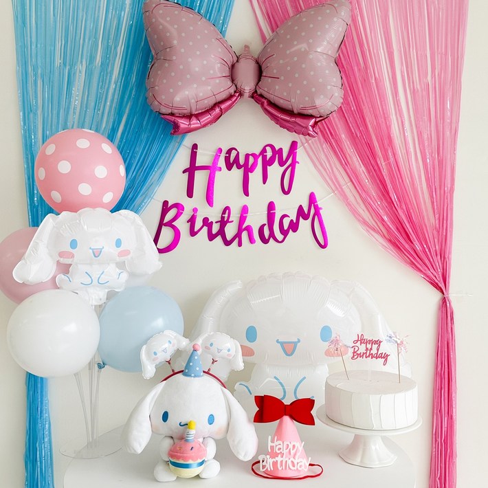 메리파티 산리오 시나모롤 풍선 생일파티 풀세트 핑크블루, 1세트, 시나모롤 풀세트믹스