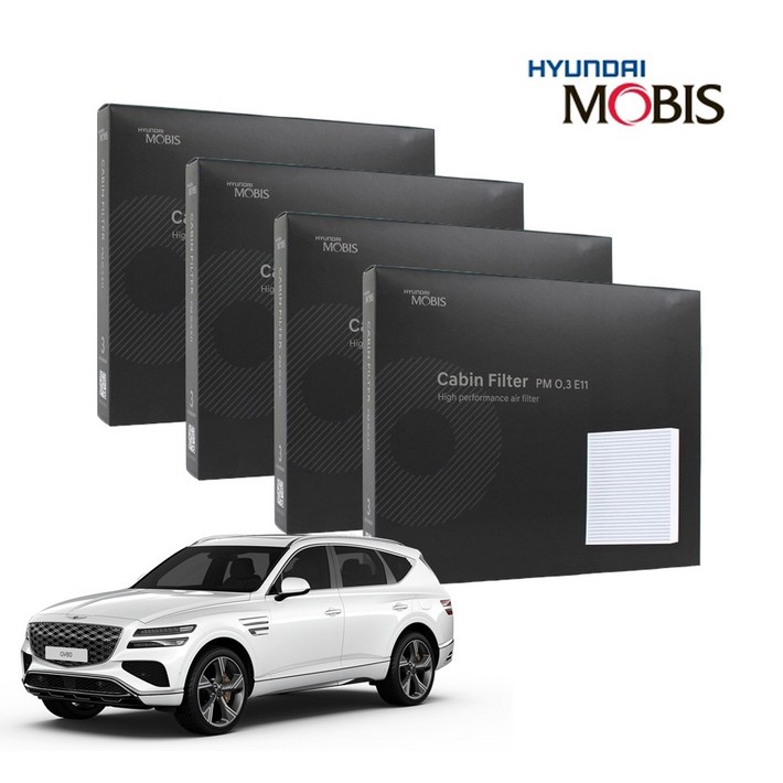 현대모비스 정품 프리미엄 에어컨필터 2년분 4개입 K5 DL3 전용 2020년현재까지 11번