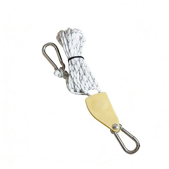 4mm 강력 4m 길이 캠핑 타프 텐트 바람막이 줄 7가지 컬러 자동 잠금 조임기 묶음줄, White