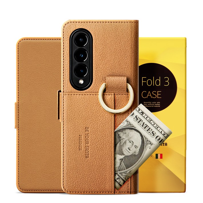 비유어산타 유해 전자파 차단 이태리 원단 갤럭시 Z폴드3 케이스 지갑 핑거 카드 수납 피렌체