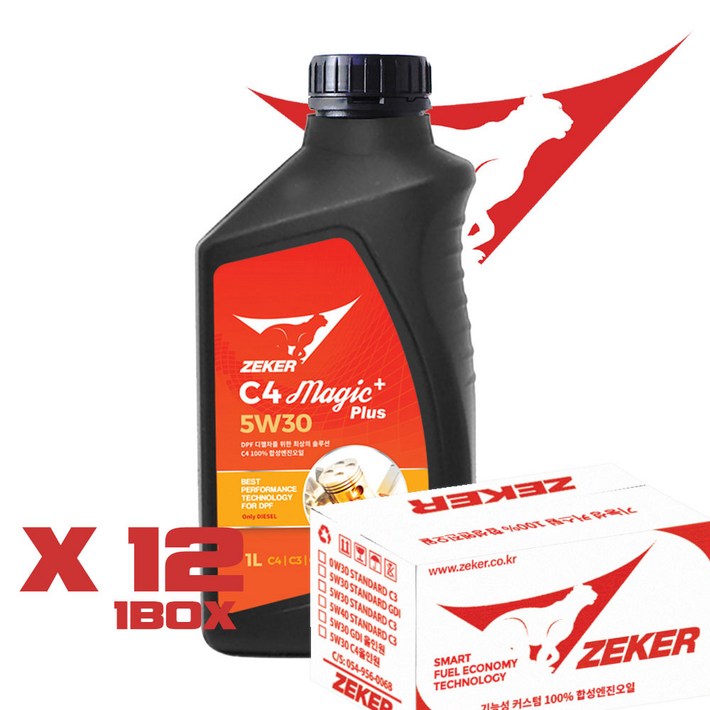 제커 매직플러스 5W30 C4 쏘렌토, 산타페, 르노 DPF 디젤엔진오일 1BOX 12개 특가, 점도, 1개, 1L 제커 매직플러스 5W30 C4 쏘렌토, 산타페, 르노 DPF 디젤엔진오일 1BOX 12개 특가, 점도, 1개, 1L