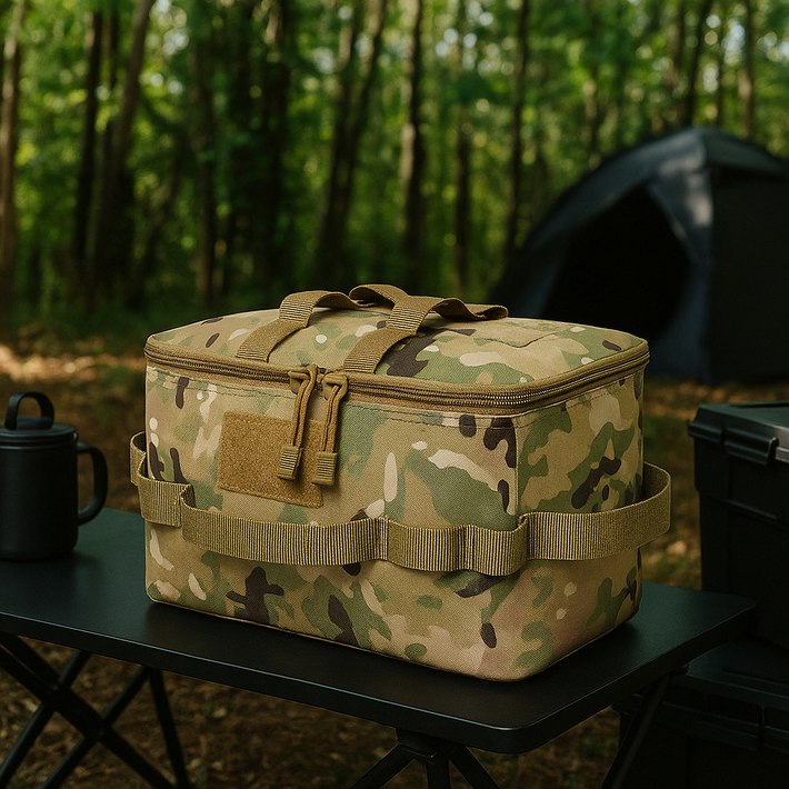 온칸 방수 다용도 수납 캠핑 멀티백 가방, 1개, 1단, 밀리터리 카모