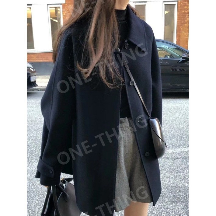 런던플랏 코트코디 울 봄 여성 하객 패션 오버핏 데일리룩 코트