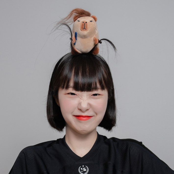 말랑마쥬 인싸템 캐릭터 파티 머리띠, 1개, 카피바라브라운