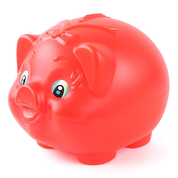 왕대 빨강 돼지저금통