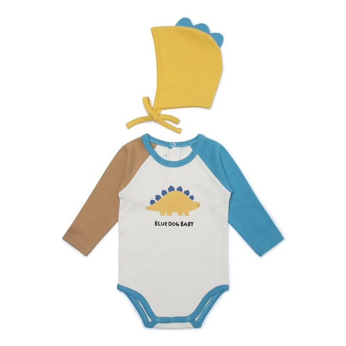 파격세일 블루독베이비 다이노 바디슈트 SET, 출산선물 임신축하선물 50일 100일 돌 아기선물