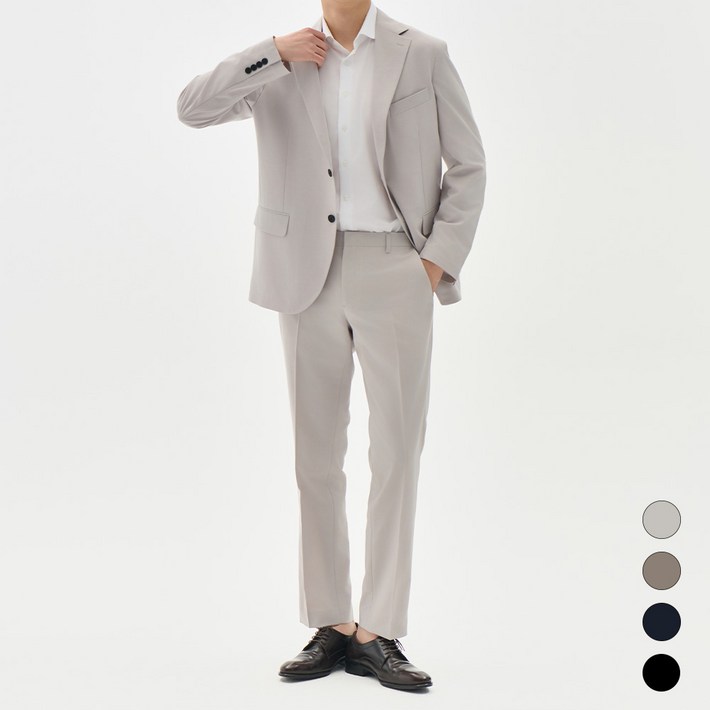 [바톨리니] 린넨 라이크 레귤러 셋업 수트 (4COLORS) (M~5XL)