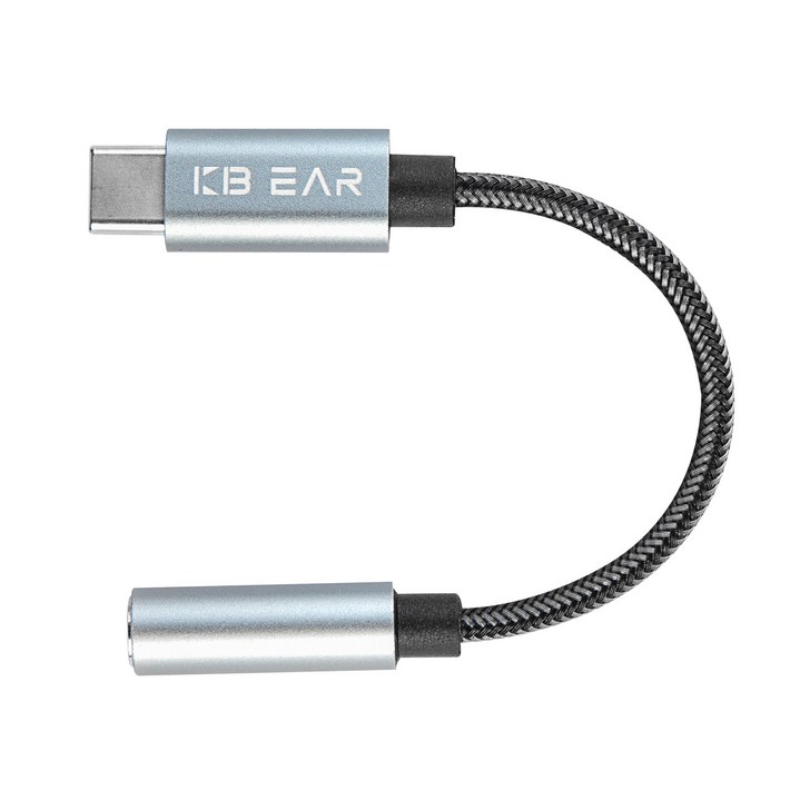 Keephifi KBEAR Shadow C타입 3.5mm 오디오 이어폰 변환 젠더,DAC C타입 to 3.5mm 이어폰,For KZ TRN TANGZU 수월우 아이리버 사운드판다, 1개, 실버그레이
