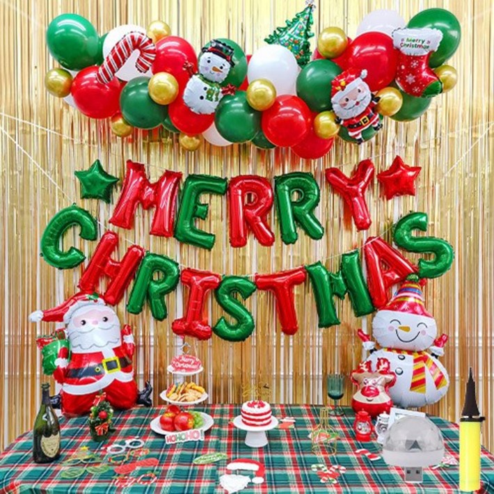 로나파티 크리스마스 벌룬가랜드 홈 파티 풍선 데코 장식 용품 소품 가랜드 세트, 4. 가랜드 크리스마스  레드그린SET