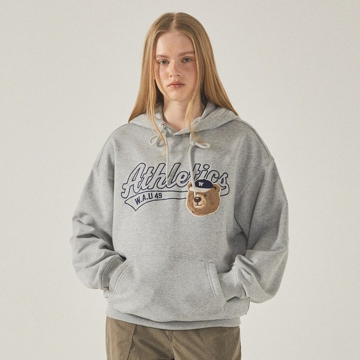 후아유 남녀공용 스티브 패치 후드티셔츠노기모  WHMHF2221U